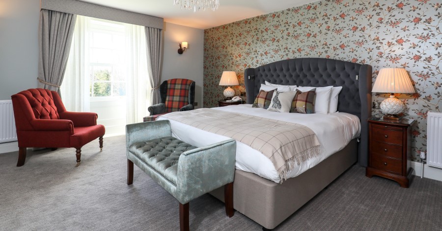 Bedroom at Stratton House Hotel